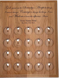 G017. Medallion Holder, 20 Coins, Serenity Prayer - Personalized - Premium Gifts from Wooden U recover - Just $84.95! Shop now at Choices Books & Gifts