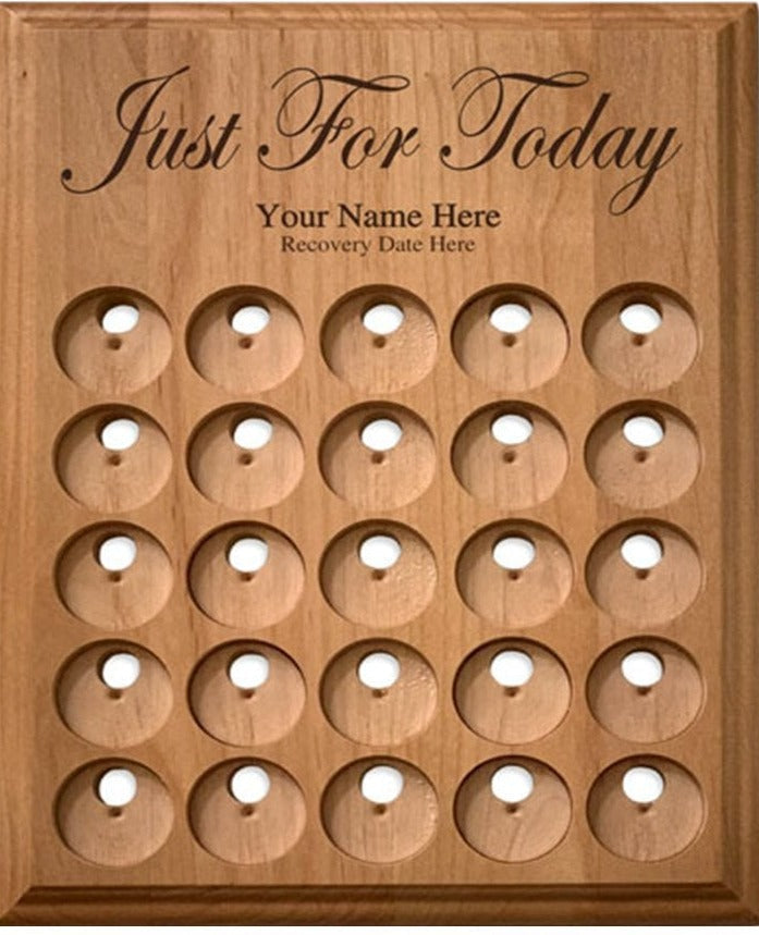 G018. 25 Medallion Holder, Just For Today- Personalized - Choices Books & Gifts