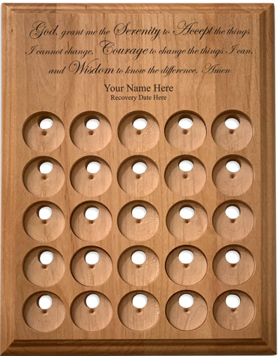 G019. 25 Medallion Holder, Serenity Prayer - Personalized - Premium Gifts from Wooden U recover - Just $99.95! Shop now at Choices Books & Gifts