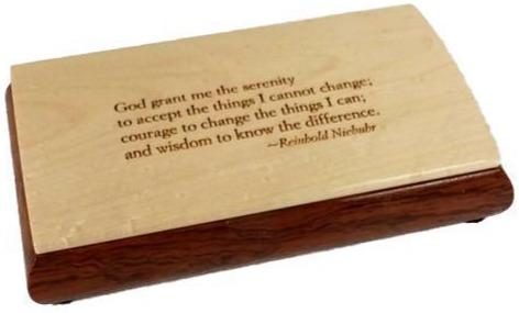 G022. God Box: Wood Two Tone w Serenity Prayer. - Premium Gifts from Mikutowski Woodworking - Just $39.95! Shop now at Choices Books & Gifts