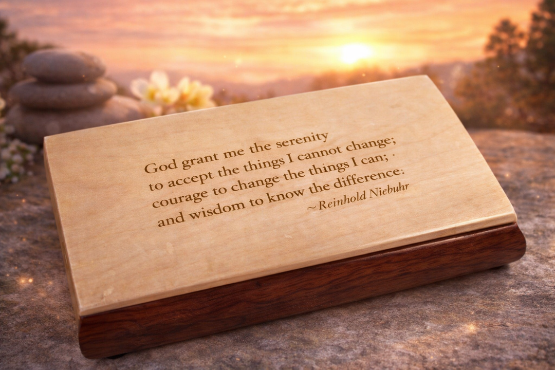 God Box: Wood Two Tone w Serenity Prayer - Choices Books & Gifts