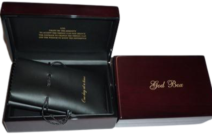 G024. God Box: Teakwood with Serenity Prayer on Inside Cover.  G6 - Premium Gifts from Culver Enterprises - Just $94.95! Shop now at Choices Books & Gifts
