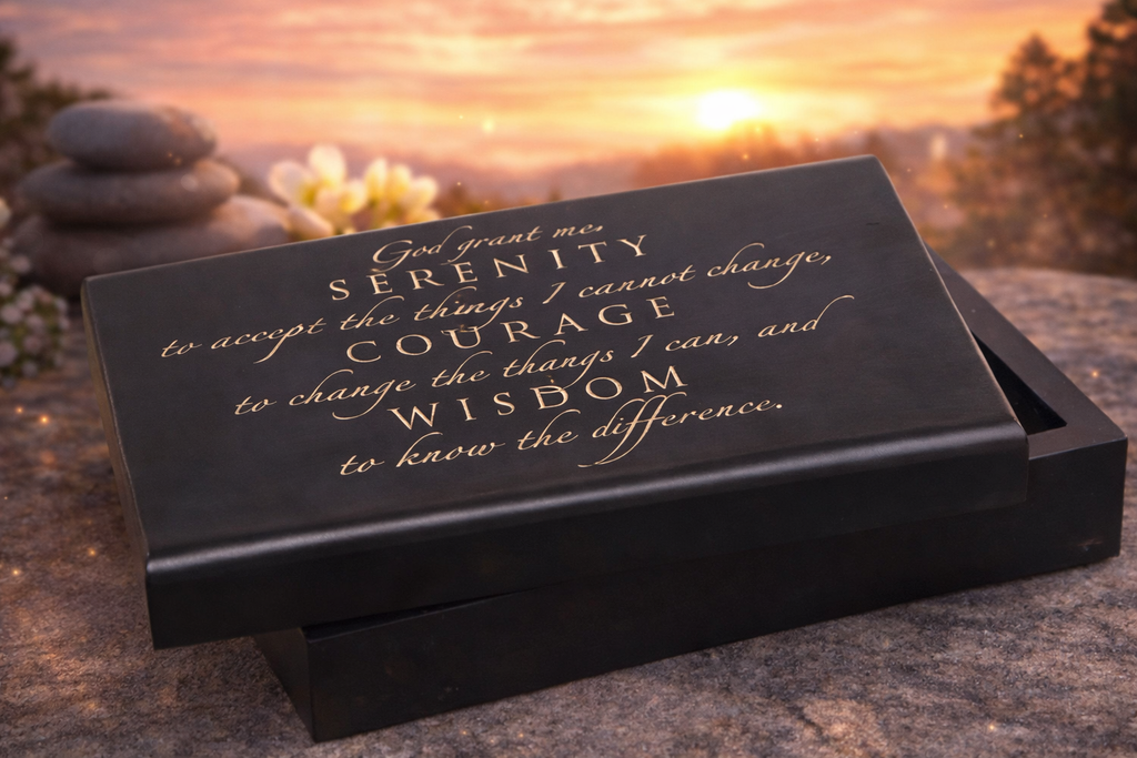 God Box: Wood, Black Serenity Prayer Box. G17 | Choices Books & Gifts
