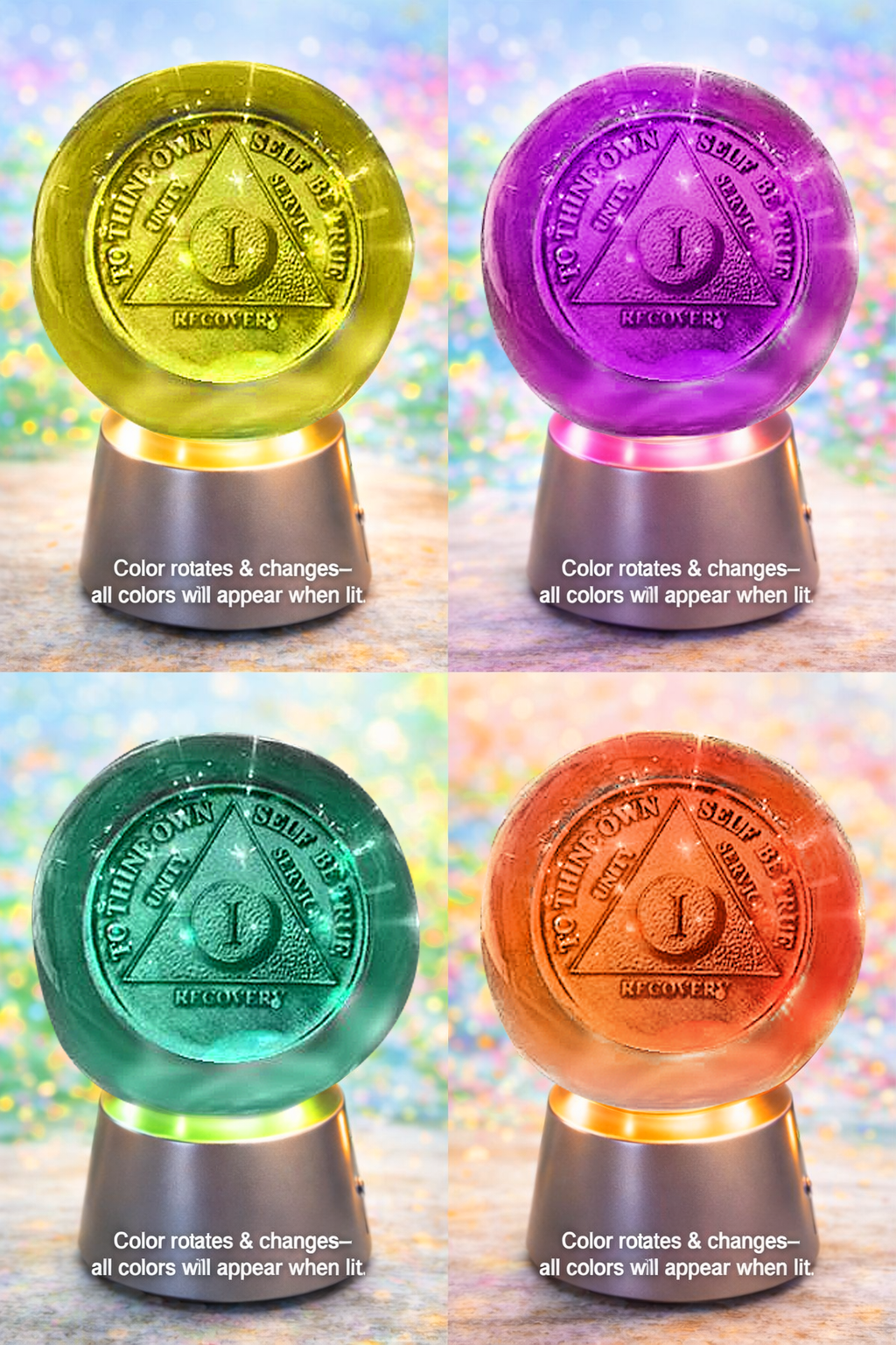 AA YEARLY Crystal Coin Sphere Medallions: NEW. AA Years 1 -70. (Custom Made - takes 14 days for delivery.) - Choices Books & Gifts