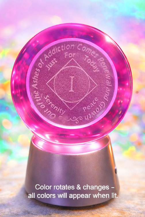 NA YEARLY Crystal Coin Sphere Medallions: NA Years 1 -70. (Custom Made - takes 14 days for delivery.) - Choices Books & Gifts