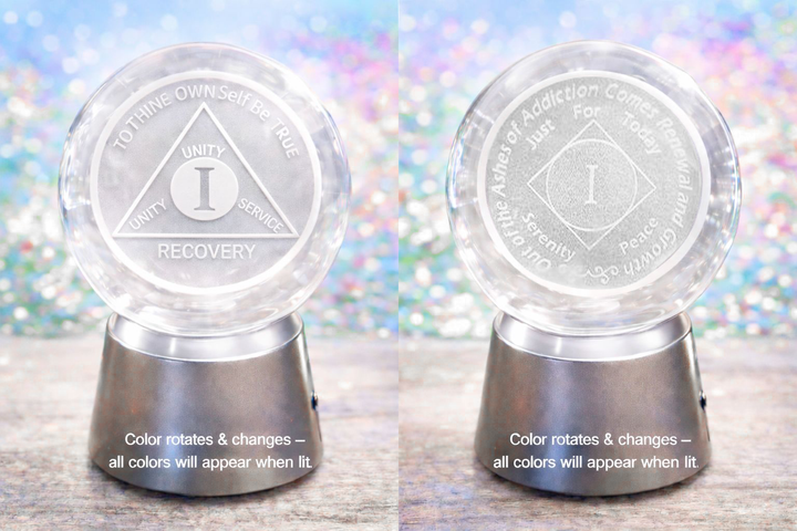 G027. NA YEARLY Crystal Coin Sphere Medallions: NA Years 1 -70. (Custom Made - takes 14 days for delivery.)