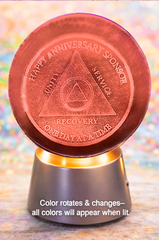 AA SPONSOR Crystal Coin Sphere Medallions. (Custom Made - takes 14 days for delivery.) - Choices Books & Gifts