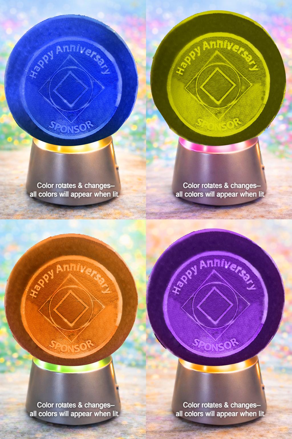 NA SPONSOR Crystal Coin Sphere Medallions. (Custom Made - takes 14 days for delivery.) - Choices Books & Gifts