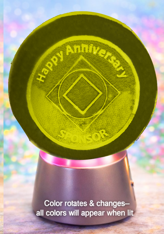 NA SPONSOR Crystal Coin Sphere Medallions. (Custom Made - takes 14 days for delivery.) - Choices Books & Gifts