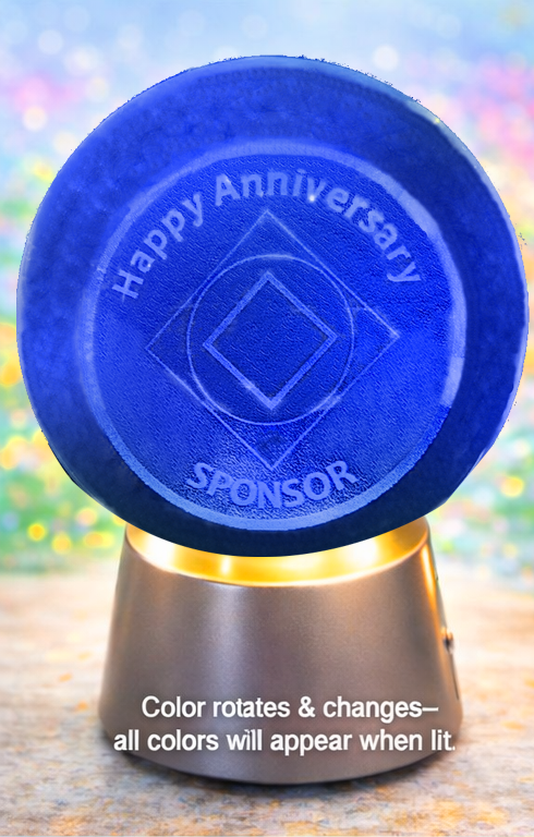 G029. NA SPONSOR Crystal Coin Sphere Medallions. (Custom Made - takes 14 days for delivery.)