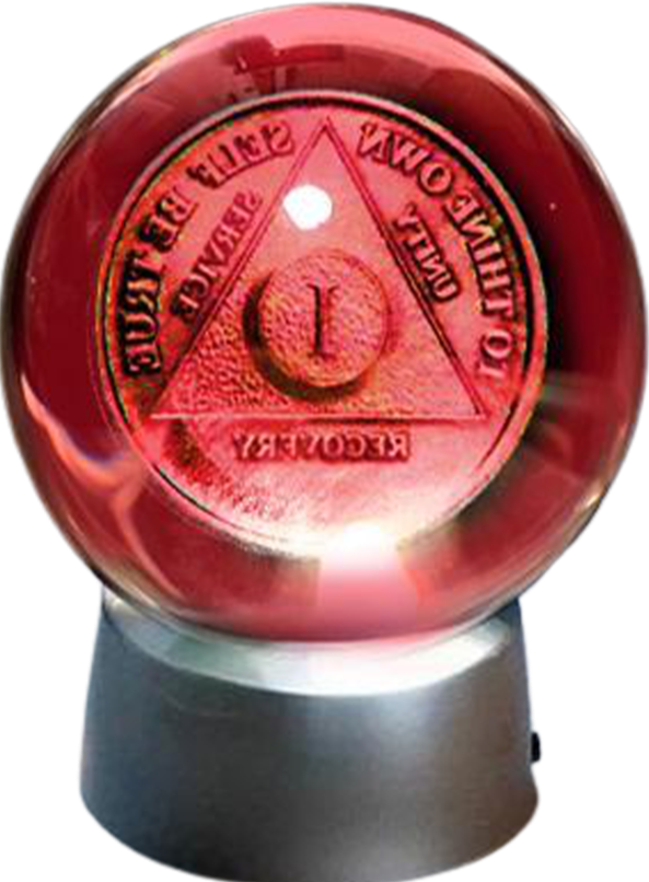 G037. AA OR NA CUSTOM Crystal Sphere - Add name or date. - Choices Books & Gifts