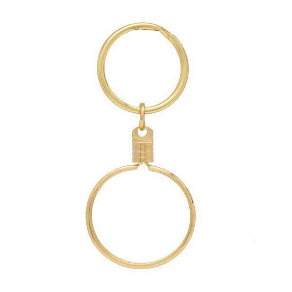 G038. Medallion Holder Key Chain:  Gold - Choices Books & Gifts