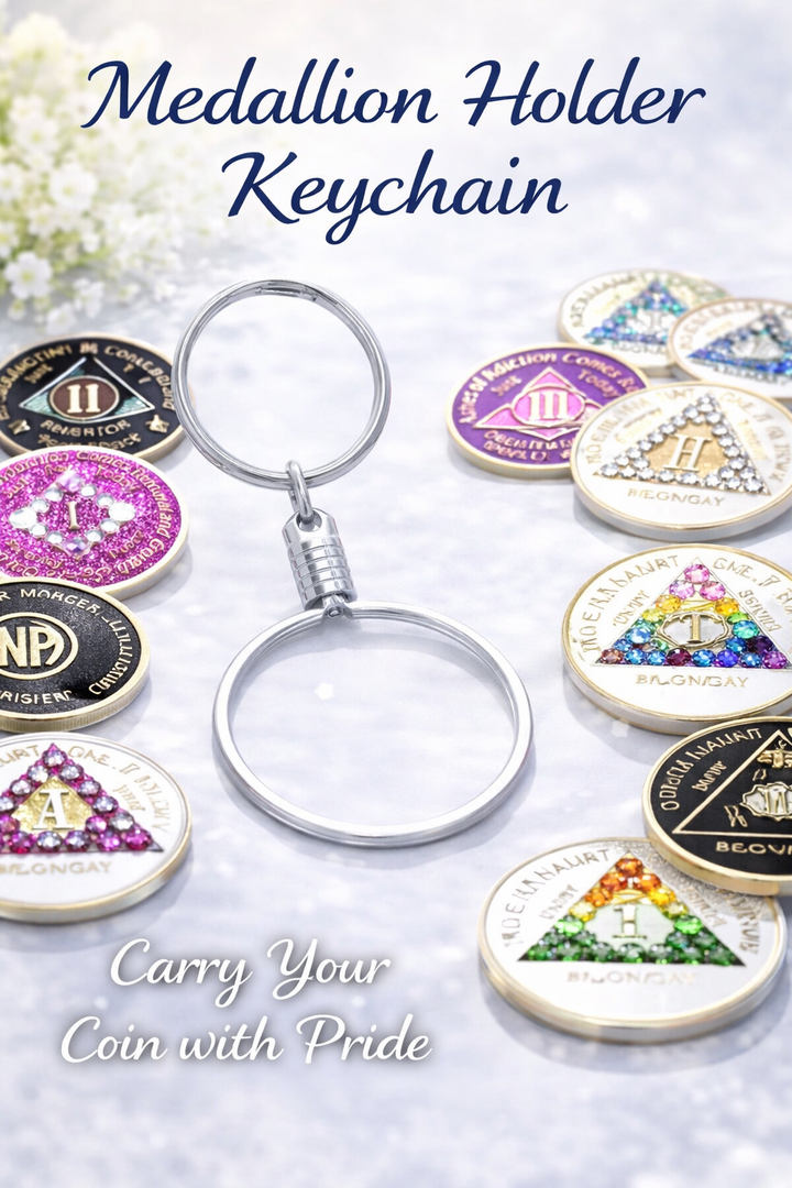 G032. Medallion Holder Key Chain SILVER