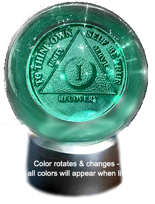 G033. AA YEARLY Crystal Coin Sphere Medallions: NEW. AA Years 1 -70. - Premium Gifts from Choices - Just $34.95! Shop now at Choices Books & Gifts