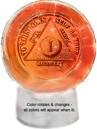 G033. AA YEARLY Crystal Coin Sphere Medallions: NEW. AA Years 1 -70. - Premium Gifts from Choices - Just $34.95! Shop now at Choices Books & Gifts