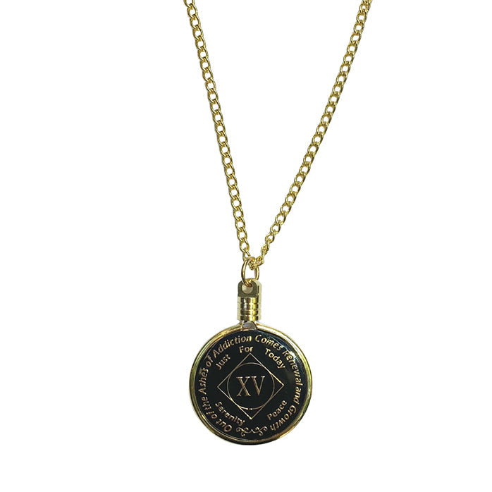 G033. Medallion Holder Necklace: Gold, 24 or 30 in.
