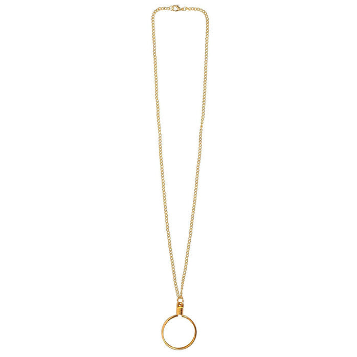 G033. Medallion Holder Necklace: Gold, 24 or 30 in.