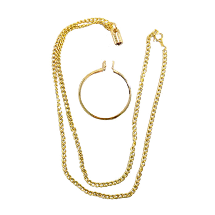 G033. Medallion Holder Necklace: Gold, 24 or 30 in.