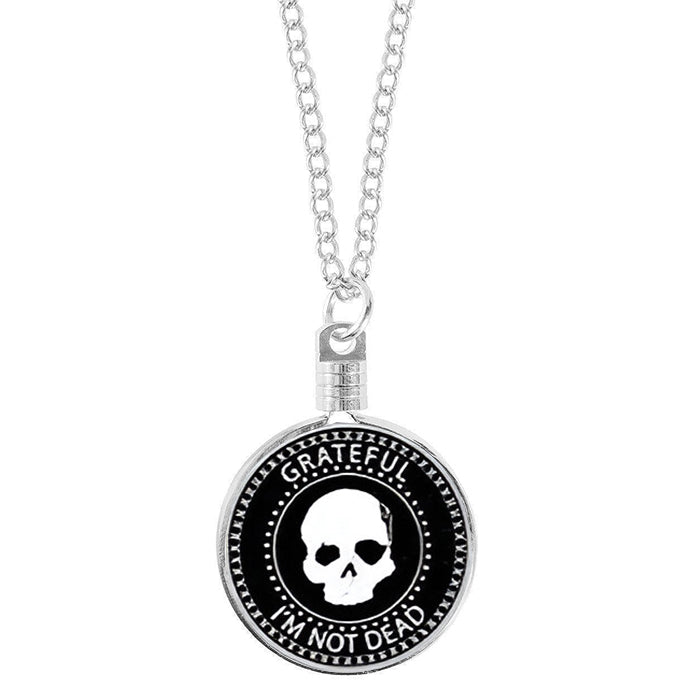 G034. Medallion Holder Necklace: Silver, 24 or 30 in.