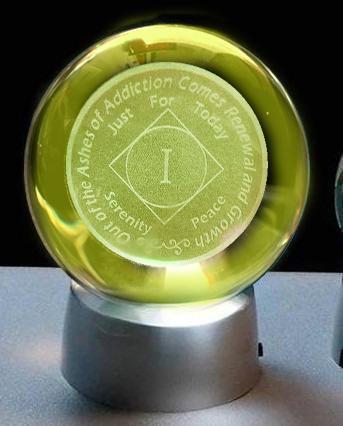 G034. NA YEARLY Crystal Coin Sphere Medallions: NA Years 1 -70. - Premium Gifts from Choices - Just $34.95! Shop now at Choices Books & Gifts