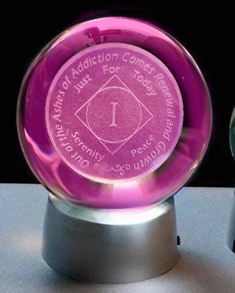 G034. NA YEARLY Crystal Coin Sphere Medallions: NA Years 1 -70. - Premium Gifts from Choices - Just $34.95! Shop now at Choices Books & Gifts