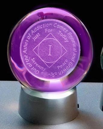 G034. NA YEARLY Crystal Coin Sphere Medallions: NA Years 1 -70. - Premium Gifts from Choices - Just $34.95! Shop now at Choices Books & Gifts