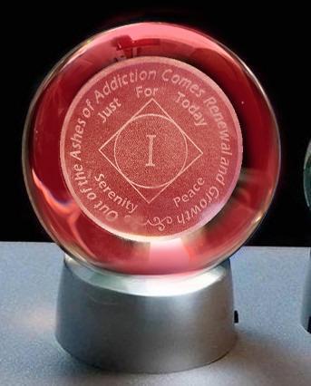 G034. NA YEARLY Crystal Coin Sphere Medallions: NA Years 1 -70. - Premium Gifts from Choices - Just $34.95! Shop now at Choices Books & Gifts