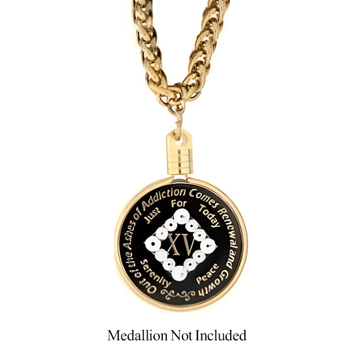 G035. Medallion Necklace: Gold THICK Chain, 30 in.