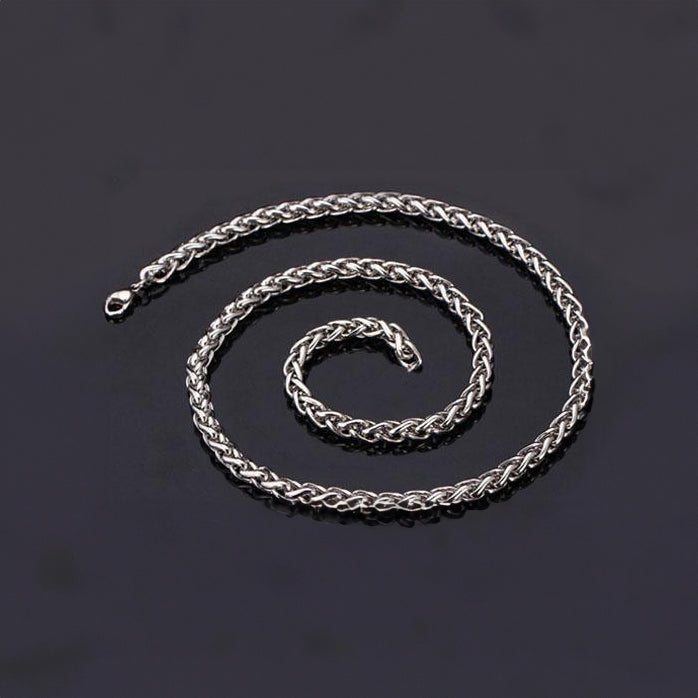 G036. Medallion Necklace, Silver THICK Chain, 30 inch.
