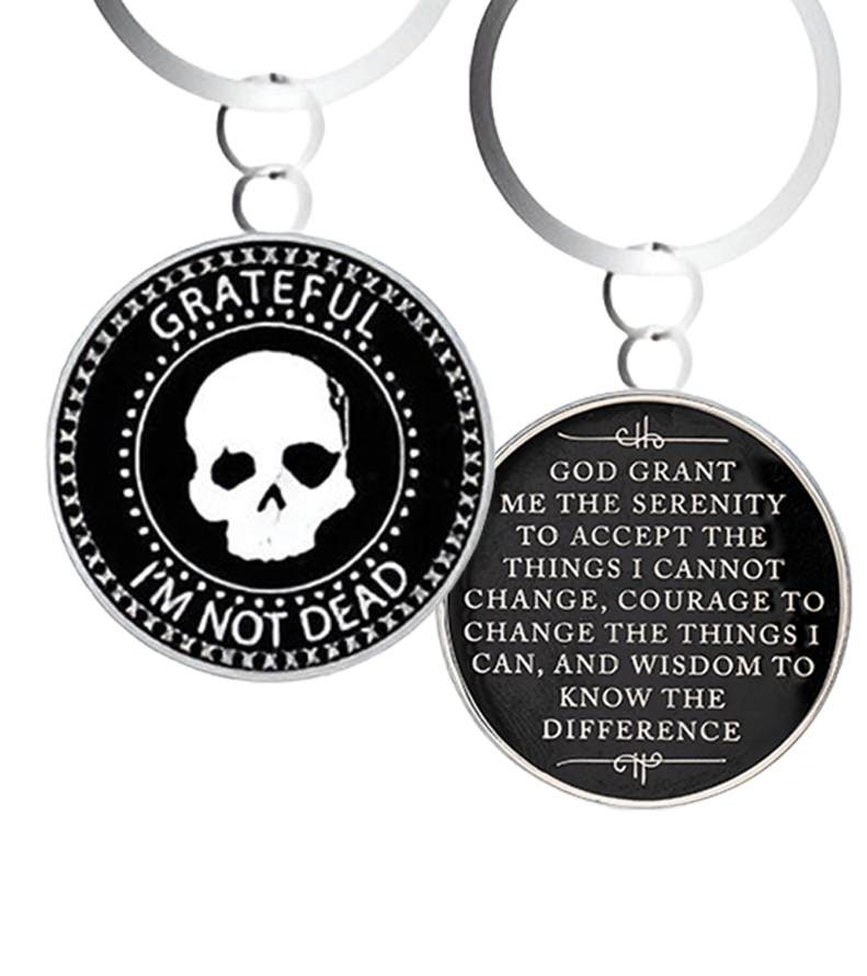 Key Chain: Grateful Dead Medallion. SILVER - Choices Books & Gifts