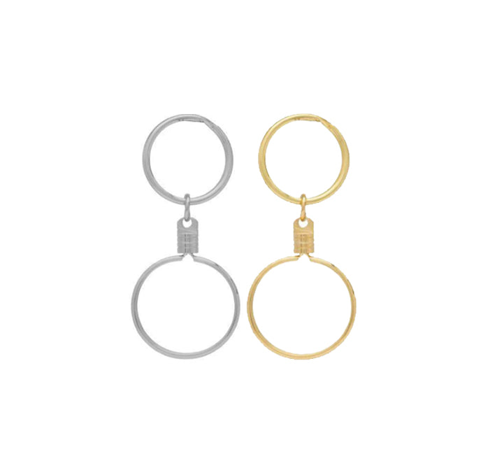 G038. Medallion Holder Key Chain:  Gold