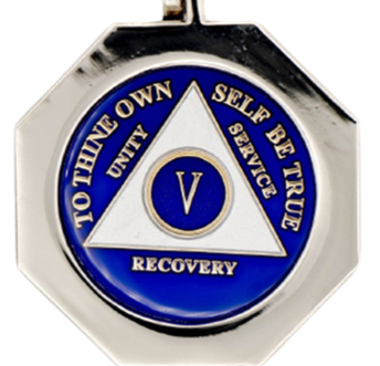 G043. Key Chain: Metal Medallion Holder, Shiny or Brushed, STOP SIGN. - Premium Gifts from Cascade 7 - Just $14.95! Shop now at Choices Books & Gifts