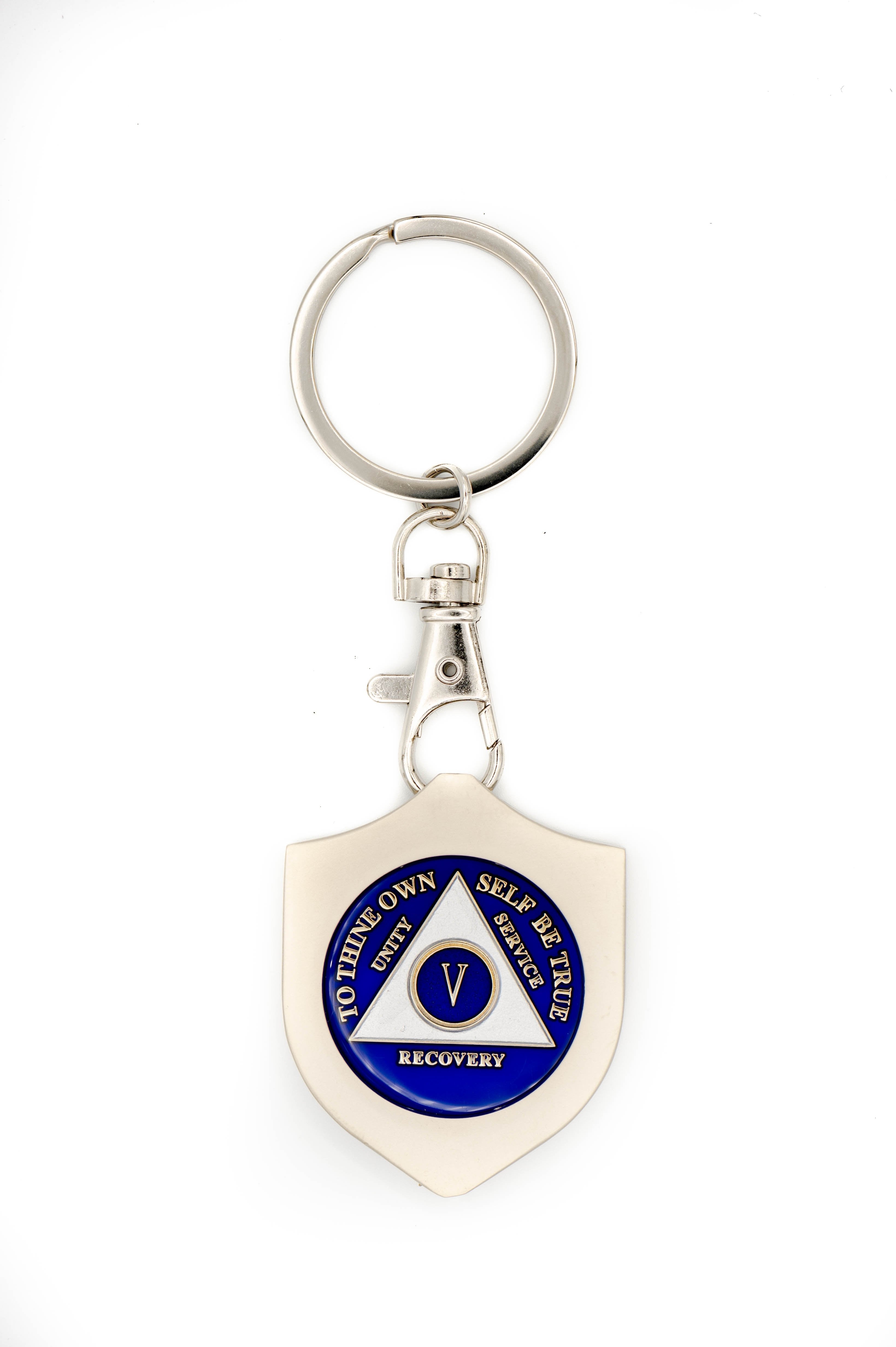 G044. Key Chain: Metal Medallion Holder, Shiny or Brushed, SHIELD. - Premium Gifts from Cascade 7 - Just $14.95! Shop now at Choices Books & Gifts