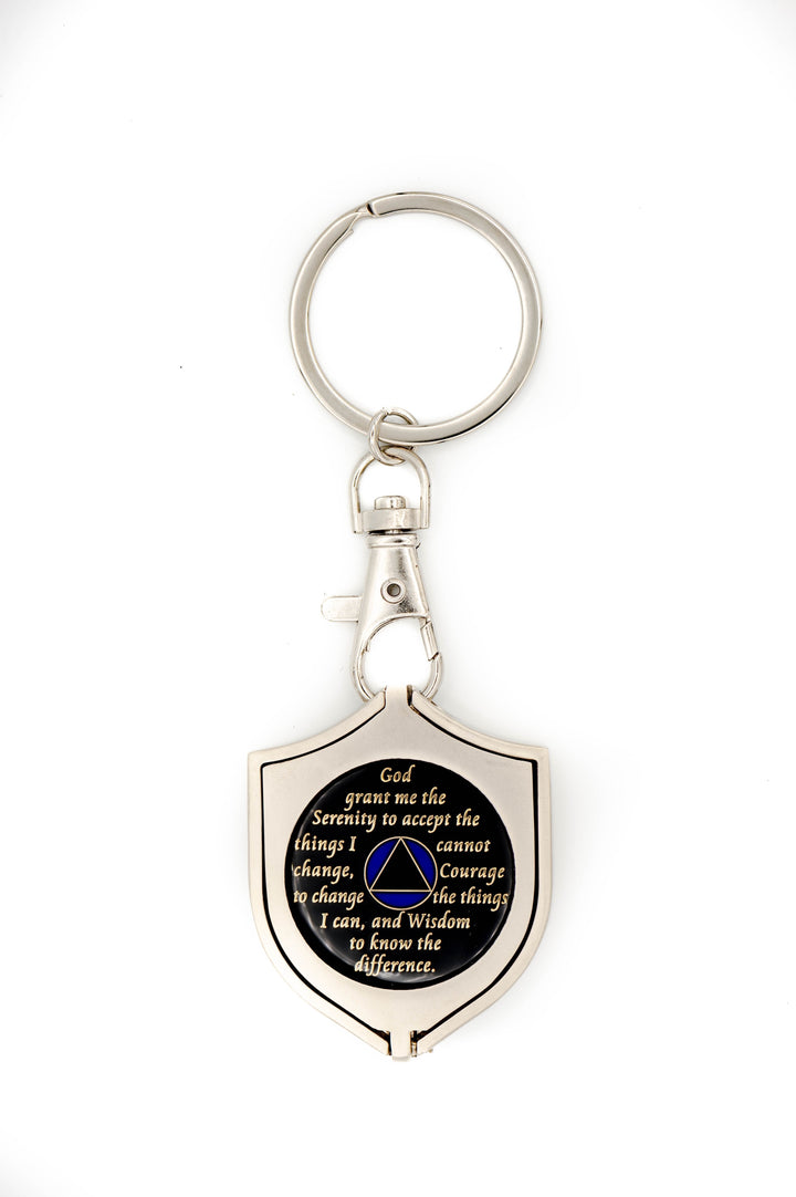 G044. Key Chain: Metal Medallion Holder, Shiny or Brushed, SHIELD. - Premium Gifts from Cascade 7 - Just $14.95! Shop now at Choices Books & Gifts