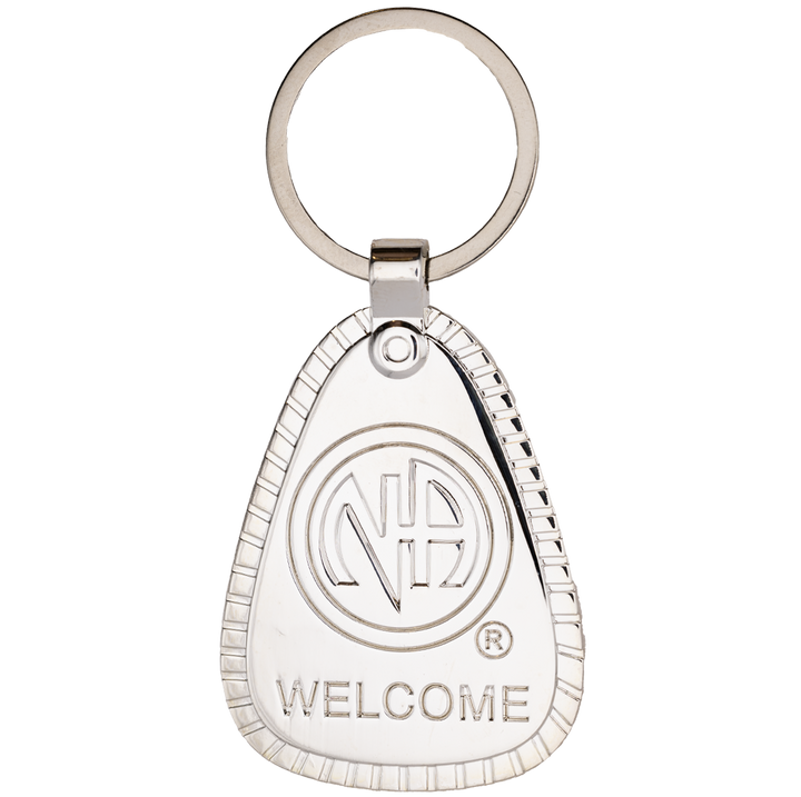 G044. Key Chain: "NA Welcome, Just For Today" Silver Metal