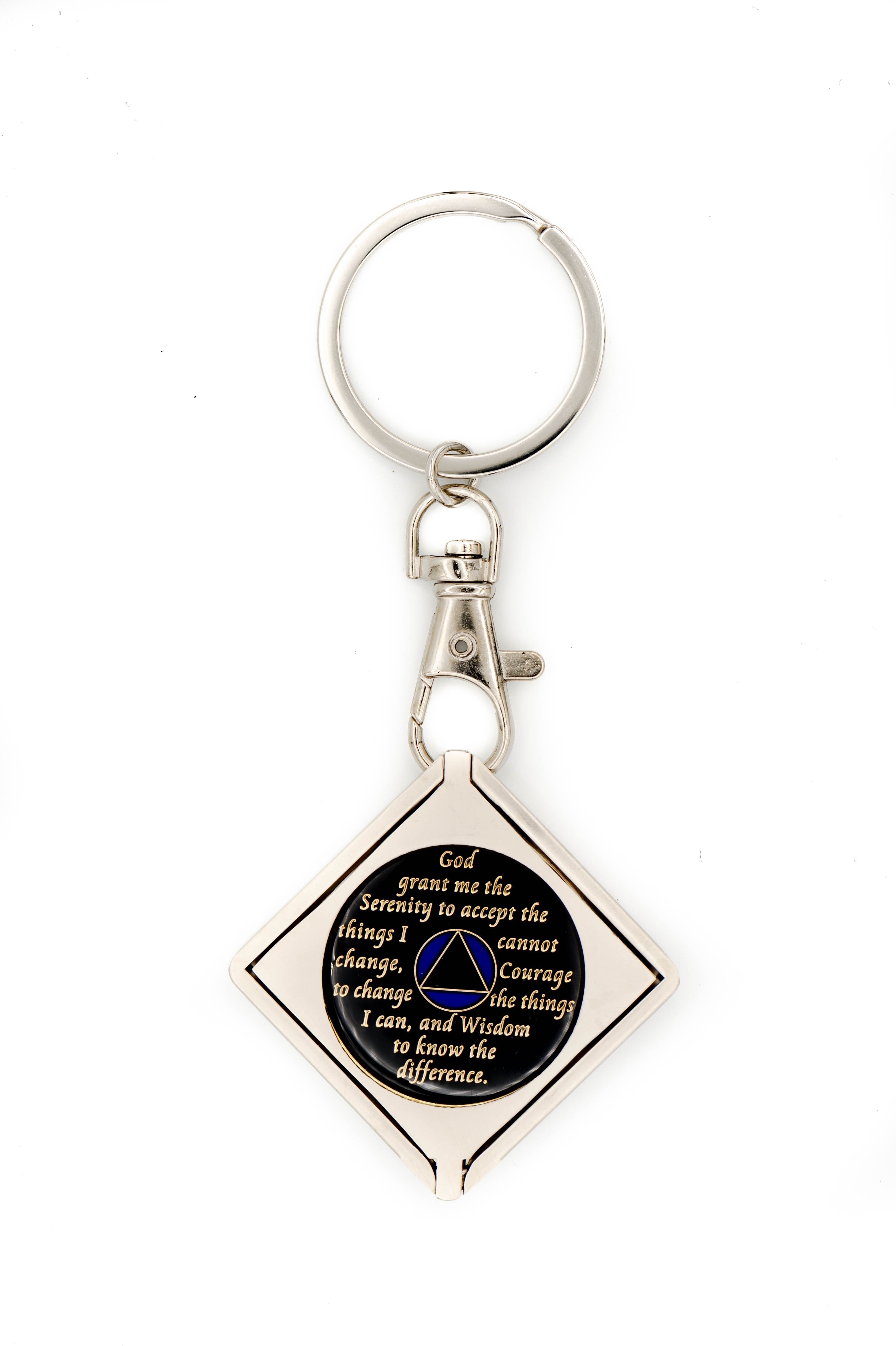 G046. Key Chain: Metal Medallion Holder, Shiny or Brushed, SQUARE. - Premium Gifts from Cascade 7 - Just $14.95! Shop now at Choices Books & Gifts