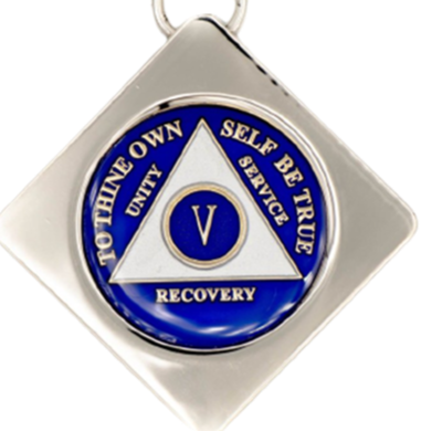 G046. Key Chain: Metal Medallion Holder, Shiny or Brushed, SQUARE. - Premium Gifts from Cascade 7 - Just $14.95! Shop now at Choices Books & Gifts