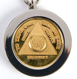 G047. Key Chain: Metal Medallion Holder, Shiny or Brushed, ROUND. - Premium Gifts from Cascade 7 - Just $14.95! Shop now at Choices Books & Gifts