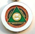 G047. Key Chain: Metal Medallion Holder, Shiny or Brushed, ROUND. - Premium Gifts from Cascade 7 - Just $14.95! Shop now at Choices Books & Gifts