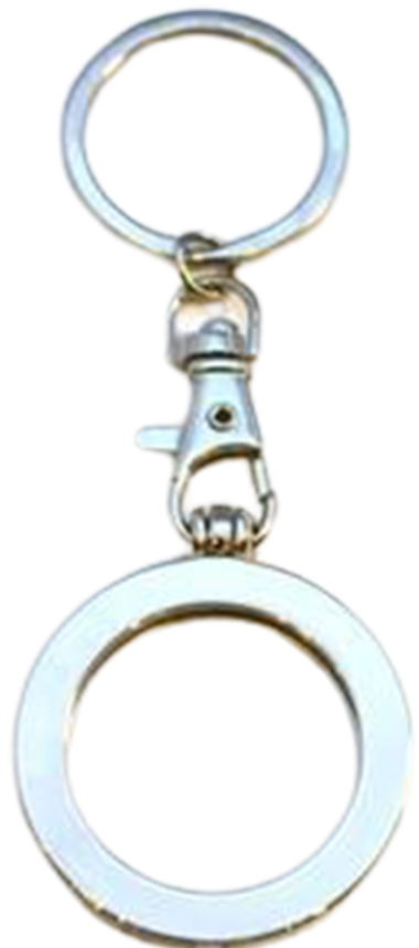 G047. Key Chain: Metal Medallion Holder, Shiny or Brushed, ROUND. - Premium Gifts from Cascade 7 - Just $14.95! Shop now at Choices Books & Gifts