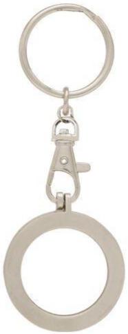 G047. Key Chain: Metal Medallion Holder, Shiny or Brushed, ROUND. - Premium Gifts from Cascade 7 - Just $14.95! Shop now at Choices Books & Gifts