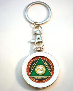 G047. Key Chain: Metal Medallion Holder, Shiny or Brushed, ROUND. - Premium Gifts from Cascade 7 - Just $14.95! Shop now at Choices Books & Gifts
