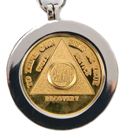 G047. Key Chain: Metal Medallion Holder, Shiny or Brushed, ROUND. - Premium Gifts from Cascade 7 - Just $14.95! Shop now at Choices Books & Gifts