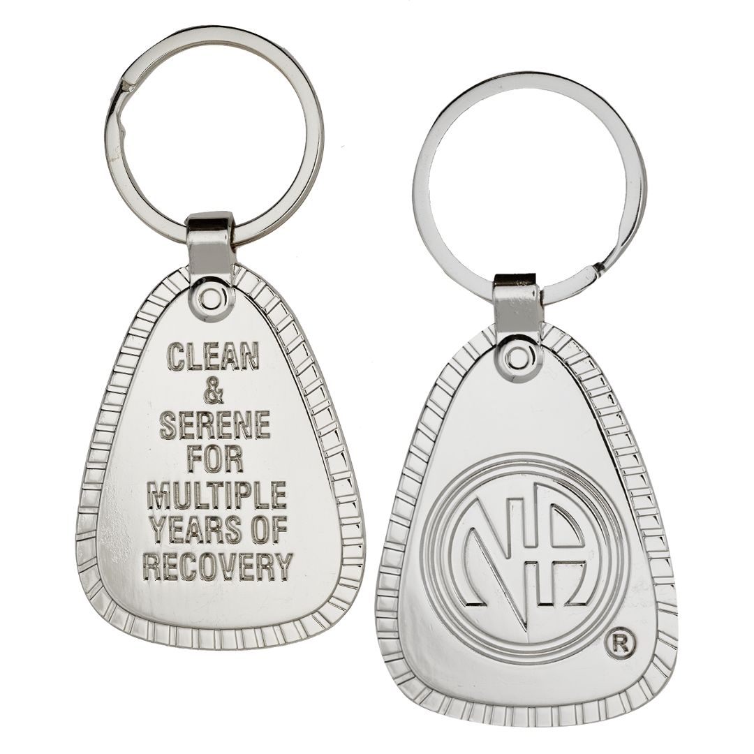 Key Chain: "NA, Multiple Years". Silver Metal - Choices Books & Gifts
