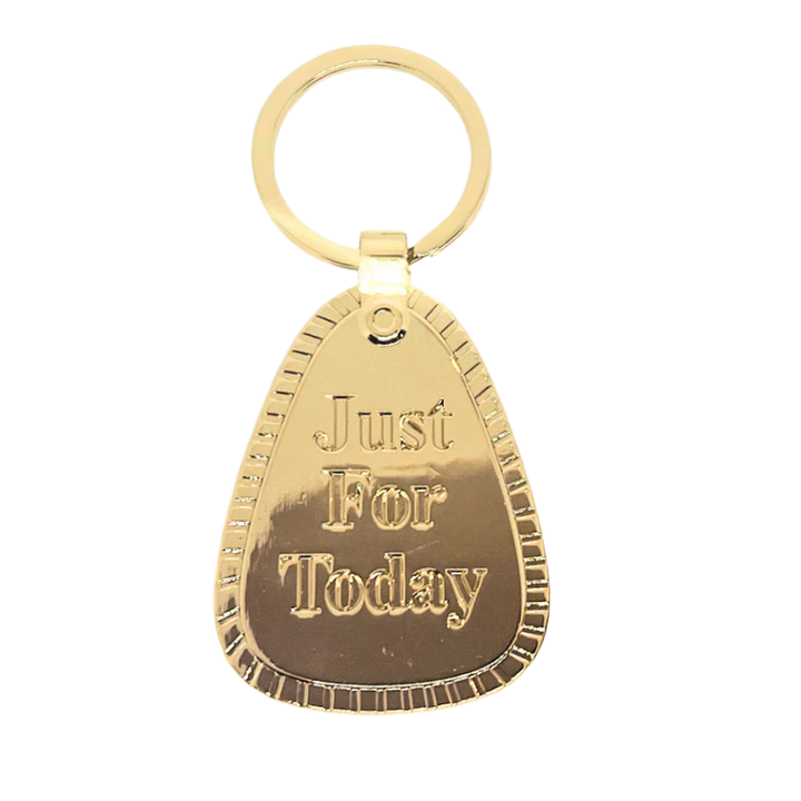 G054. Key Chain: NA, Just For Today, Gold.