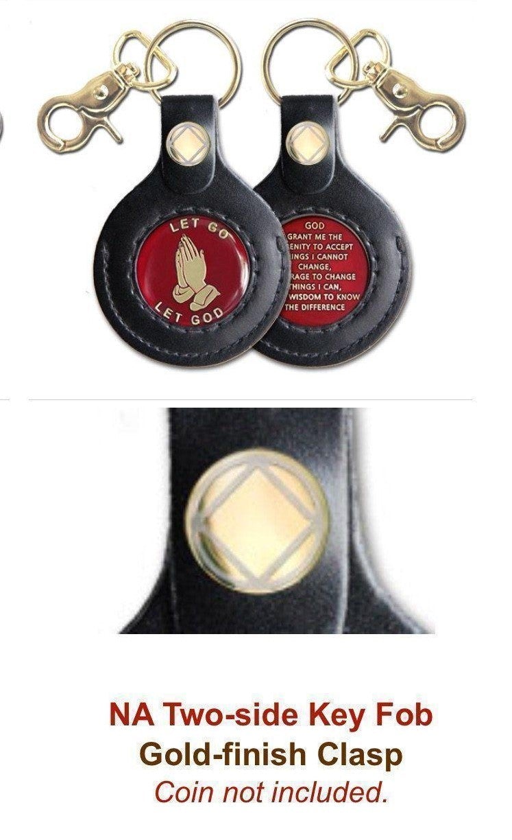 G048. Key Chain: AA Gold Leather Medallion Holder - Premium Gifts from None - Just $14.95! Shop now at Choices Books & Gifts