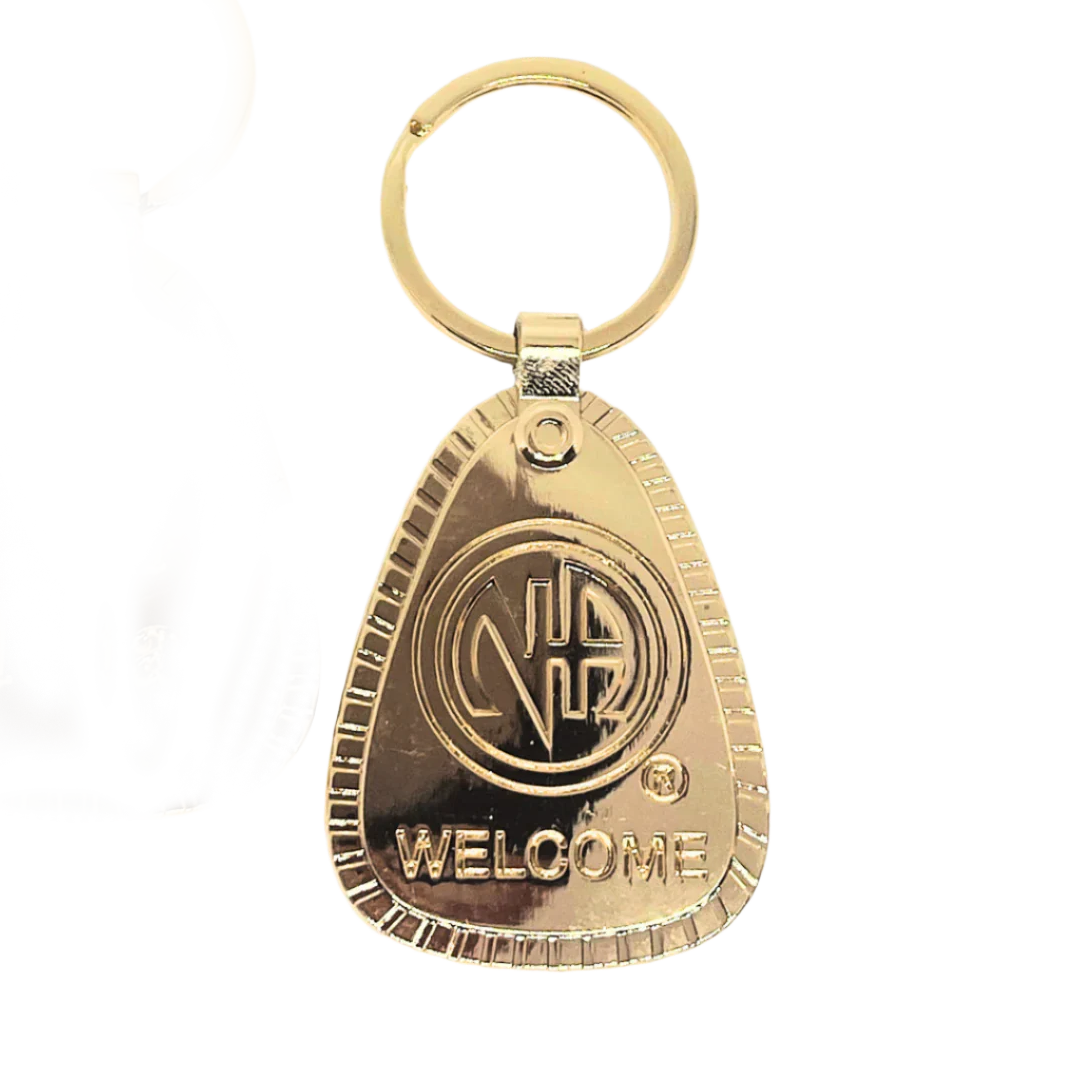 G059. Key Chain: NA, Just For Today, Gold.
