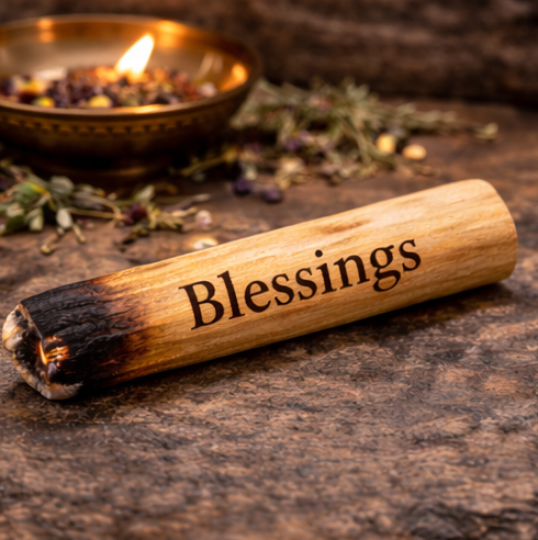 G072. Palo Santo w WORDS Burning Sticks. Variety