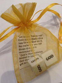 G083. God Dice, Variety of Pouch Colors - Premium Gifts from Other - Just $3.95! Shop now at Choices Books & Gifts