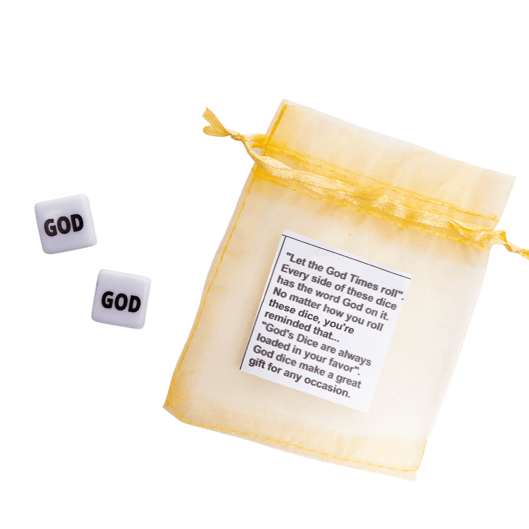G083. God Dice, Variety of Pouch Colors - Premium Gifts from Other - Just $3.95! Shop now at Choices Books & Gifts